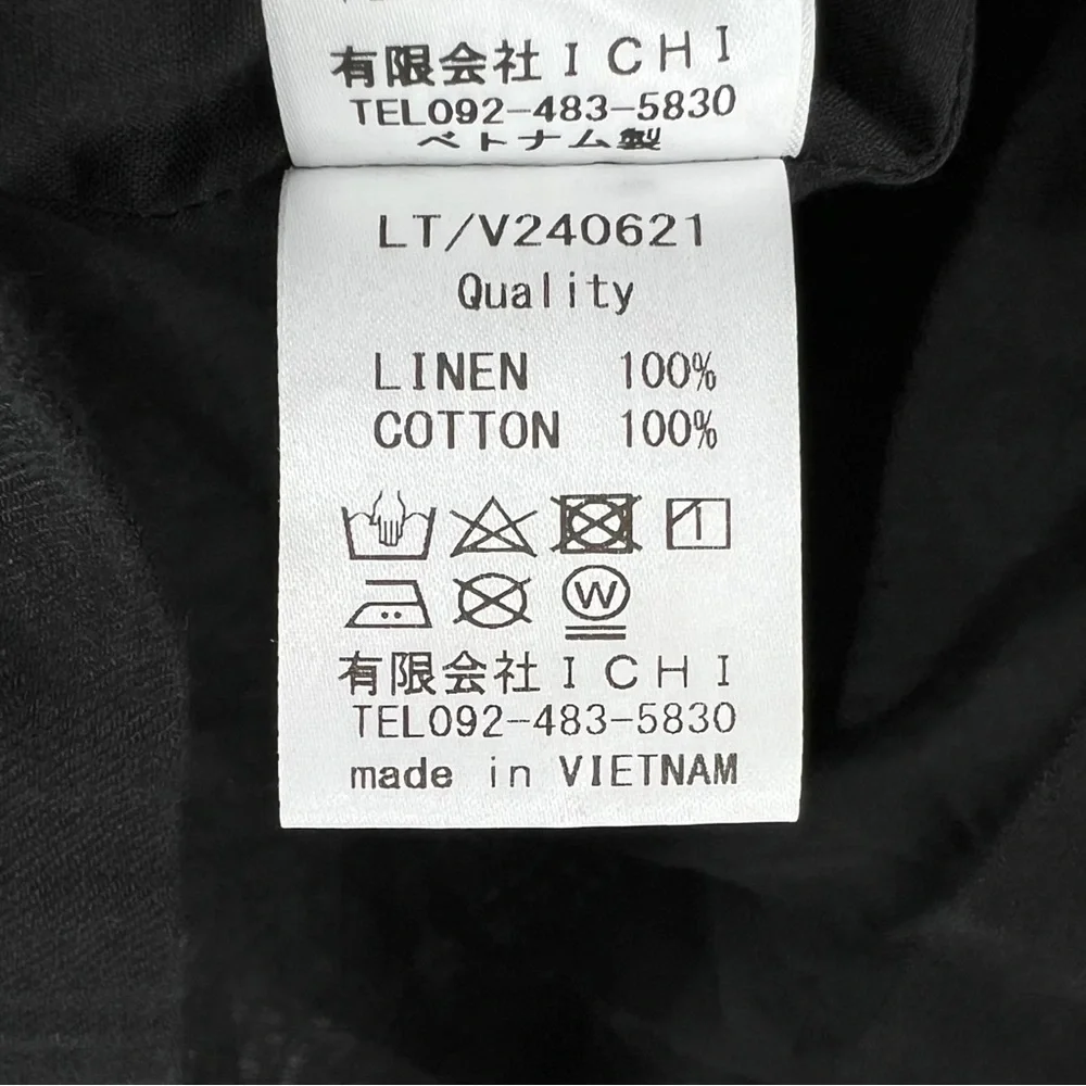 NWOT ICHI Color Linen Skirt - Black Linen Gathered Fully Lined Midi Maxi Skirt